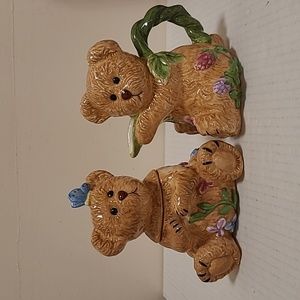 Adorable 2004 Boyd's Bear Lidded Sugar Bowl and Creamer